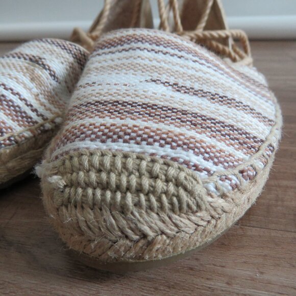 UGG Libbi Serape Leather Woven Espadrilles Flat Shoes in Beige Cream - Size US 8 - Picture 5 of 15